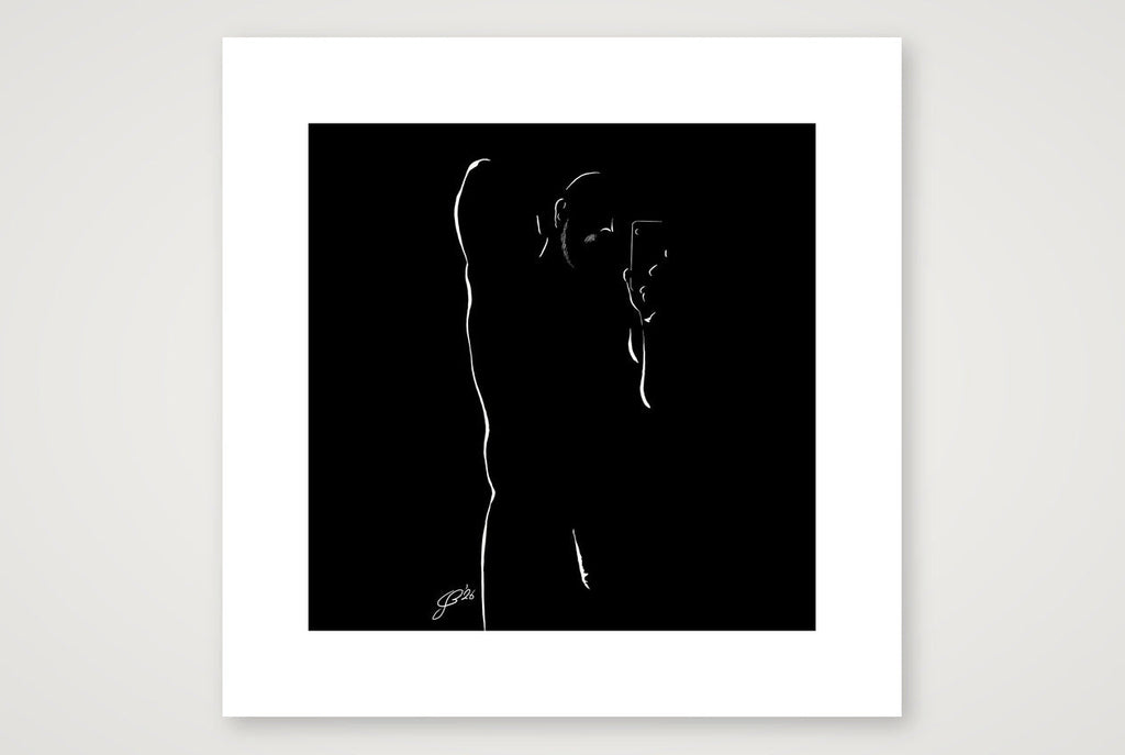 Selfie Si “Negative space Bear” — 30×30cm, 12×12" Print only
