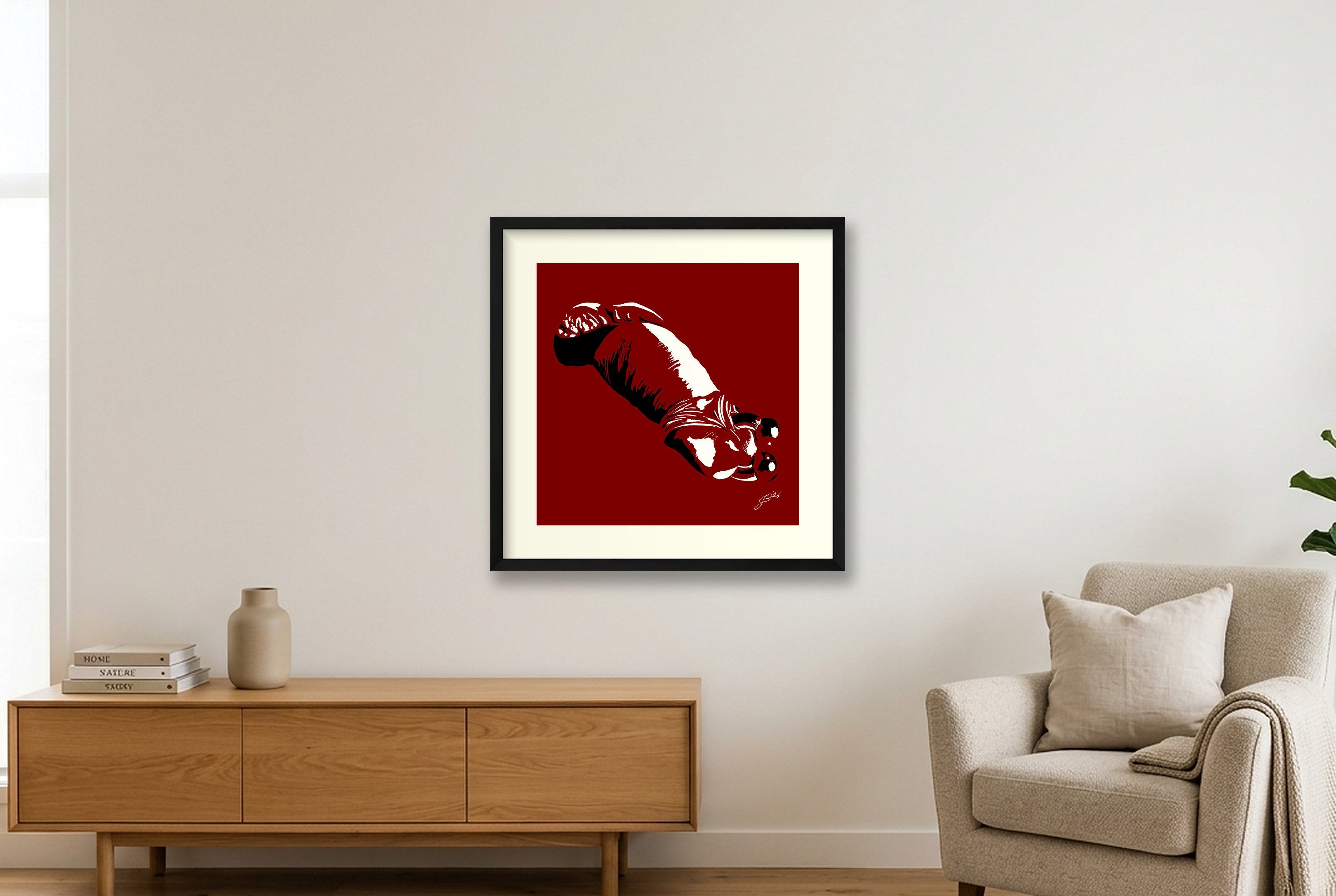 Sergio’s Dick Pic — 50×50cm, 20×20" Black Frame