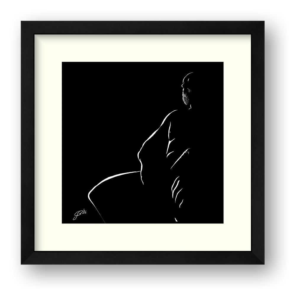 Hung Hugo “Negative space Bear” — framed