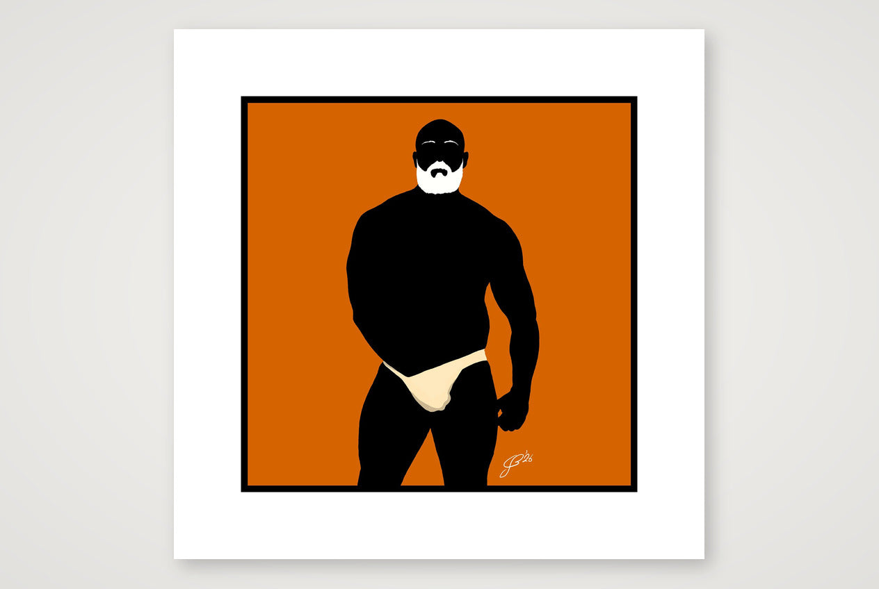 Rex - Bear flag colours Art - Orange — 30×30cm, 12×12" Print only