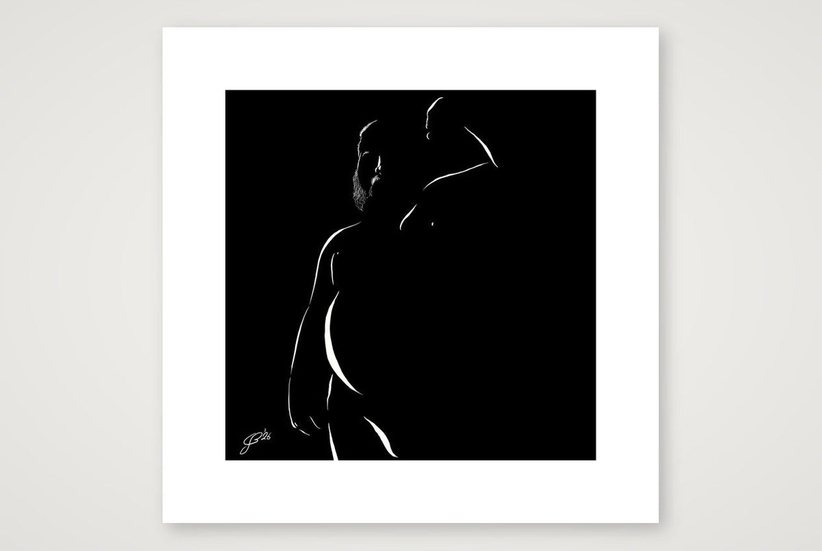 Nipples Nick “Negative space Bear” — 30×30cm, 12×12" Print only