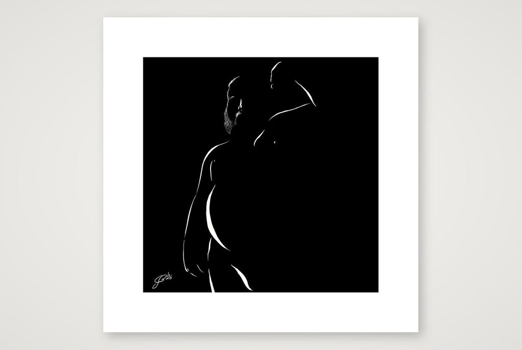 Nipples Nick “Negative space Bear” — 30×30cm, 12×12" Print only
