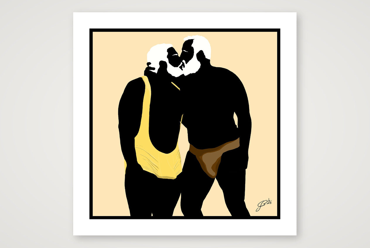 Mark & Steve - Bear flag colours Art - Cream — 70×70cm, 28×28" Print only