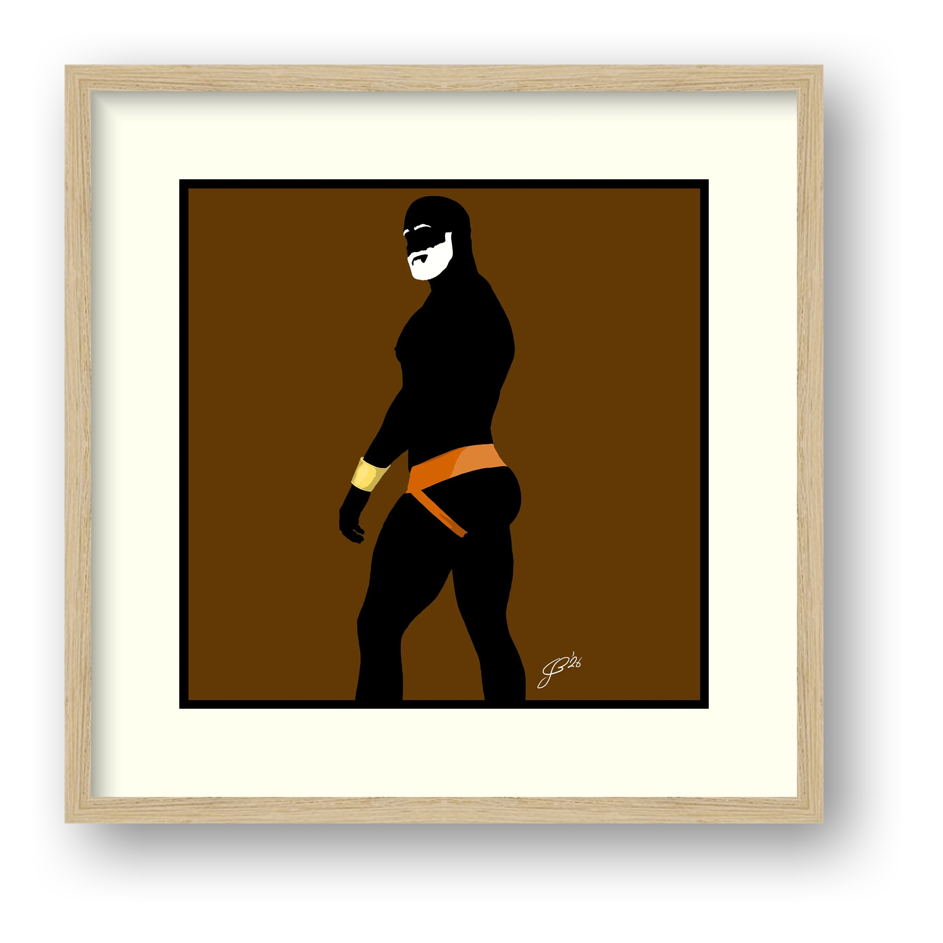 Scott - Bear flag colours Art - Brown — framed