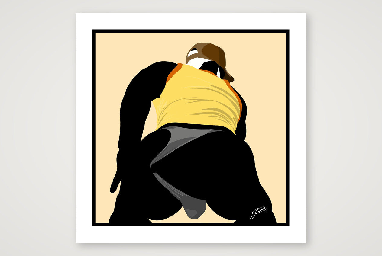 Tom - Bear flag colours Art - Cream — 70×70cm, 28×28" Print only